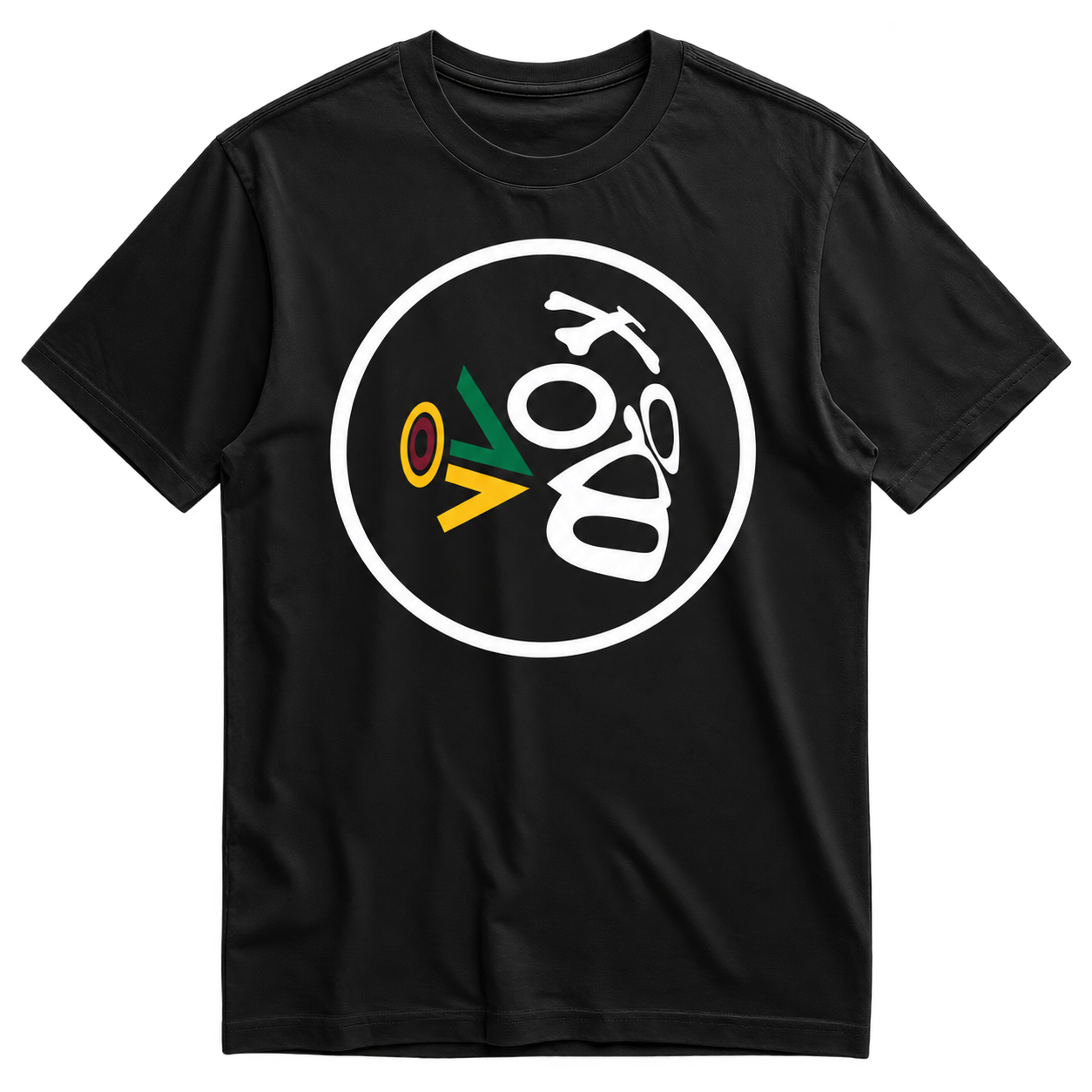 Playera negra con estampado circular